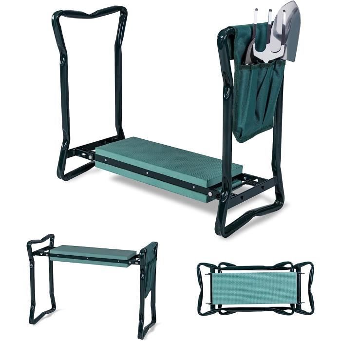 SWANEW Tabouret De Jardin Pliable - Banc De Jardinage - Banc Agenouilloir De Jardin - Siège De