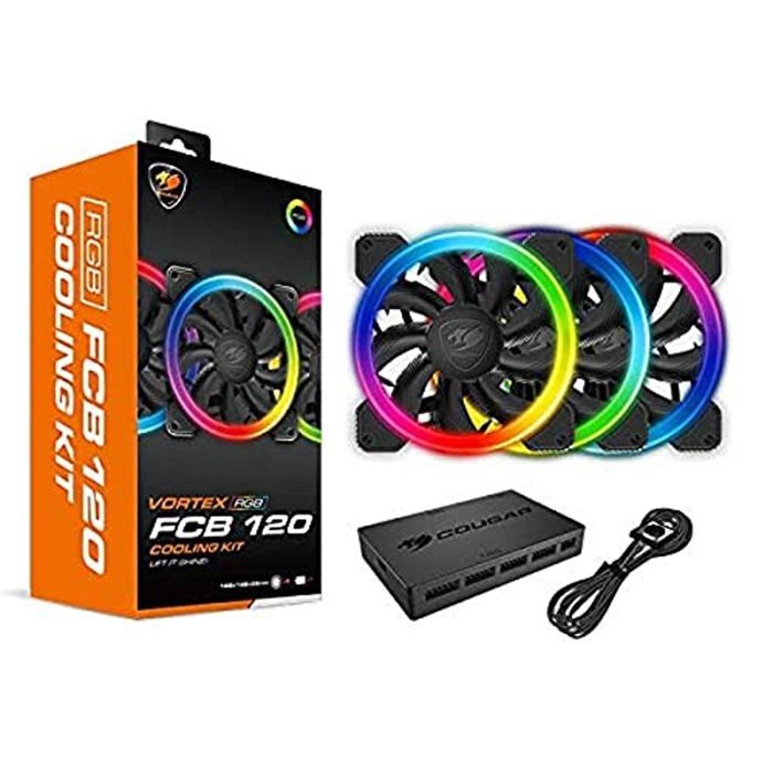 Refroidisseur Gaming – Cougar Gaming – FCBRGBCOOLINGKIT – RGB – 3 ventilateurs 120 mm – Silencieux