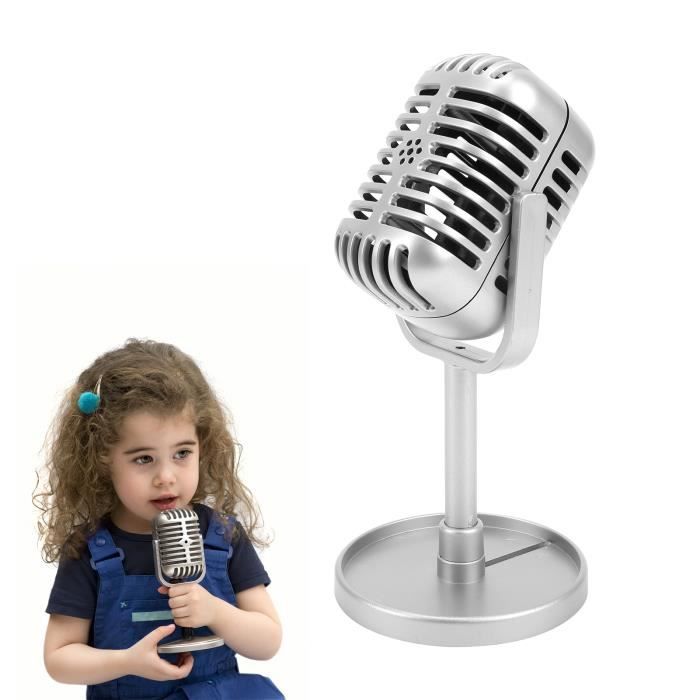 Microphone Rétro Vintage En Plastique Doré - Accessoire Décoration Scène Et Fête