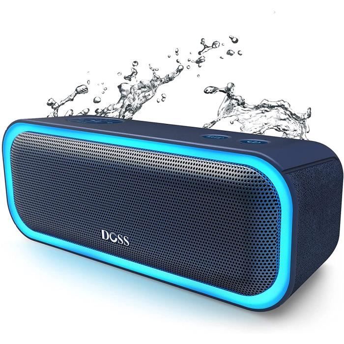 DOSS SoundBox Pro Enceinte Bluetooth Portable 4.2, 20W avec Son 360°,Basses Puissantes,Un
