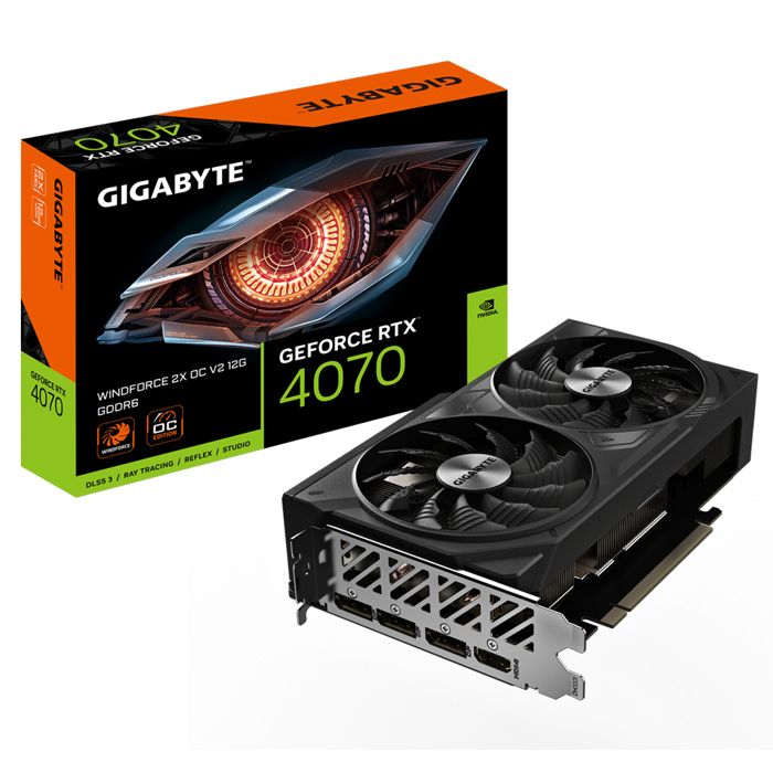 Carte graphique - Gigabyte - GeForce RTX 4070 WINDFORCE 2X OC - 12 Go GDDR6 - HDMI/Tri DisplayPort - DLSS 3