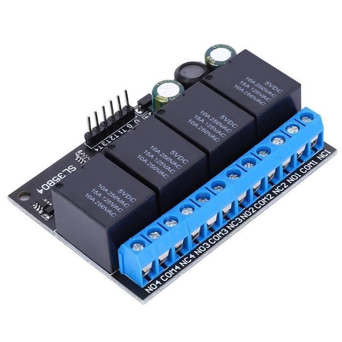 EACHEN Interrupteur de Relais Intelligent Zigbee à 4 Canaux, Auto-verrouillage Réglable