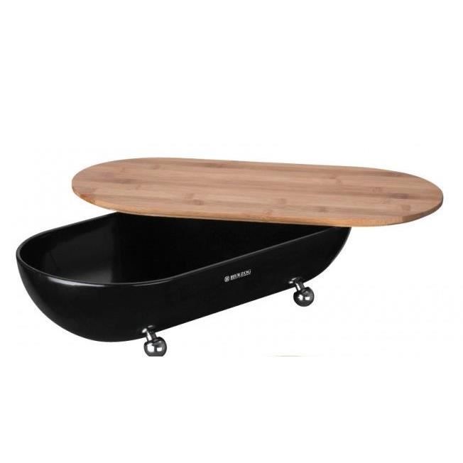 Boîte à pain en bois d'hêtre avec couvercle/planche à découper Stonewhite - Sh