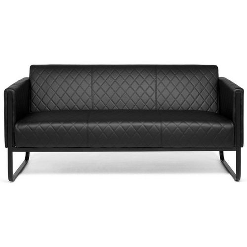 canapé lounge - hjh office - aruba black - simili-cuir - 3 places - noir