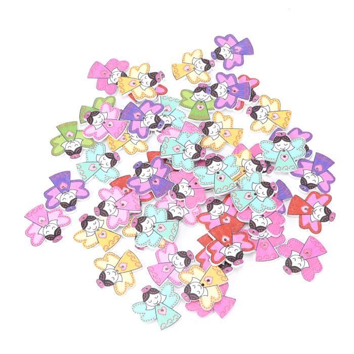 100 PCS BOUTONS En Bois De Dessin Animé Vêtements À Coudre Délicats