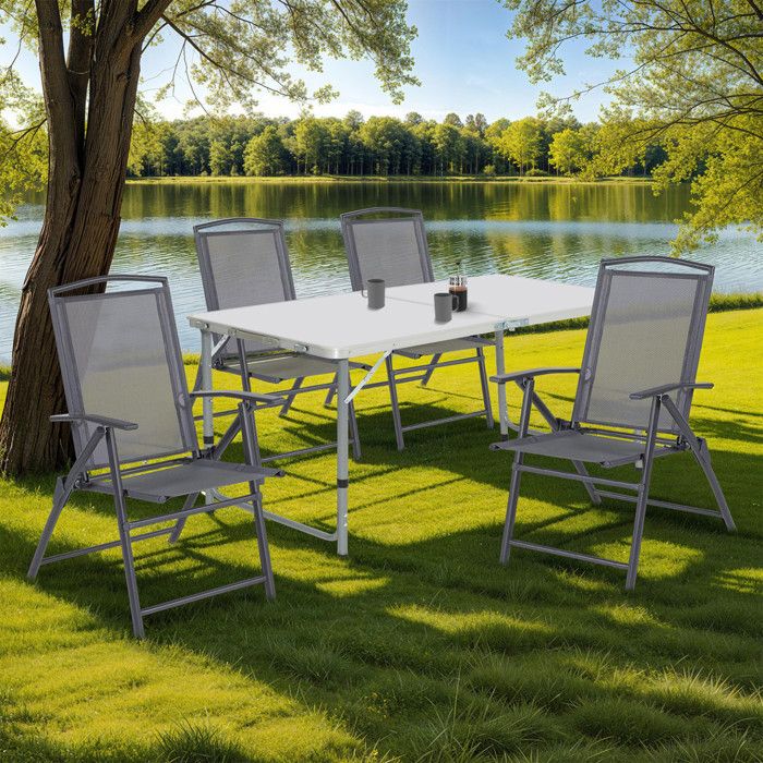 IDMARKET 4 chaises de jardin pliantes ALGHERO - vue 2
