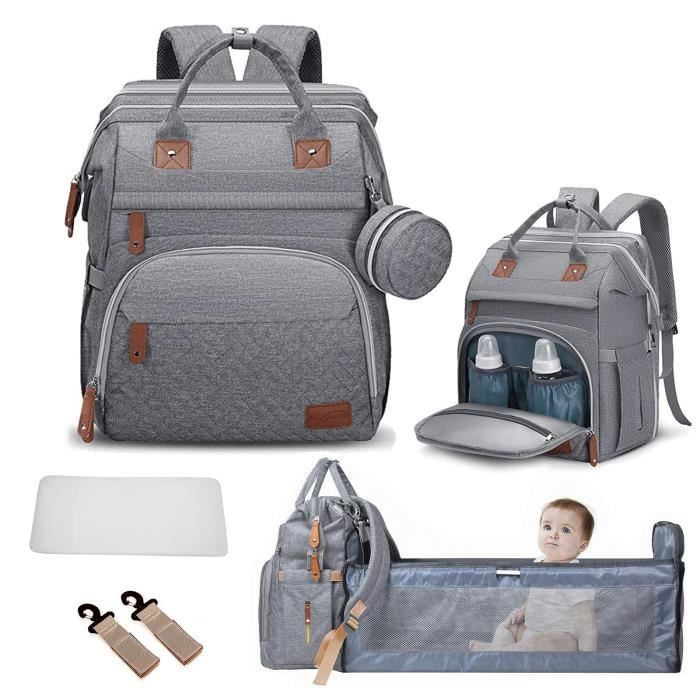 Sac à Dos à Langer avec Matelas à Langer pour Bébé – Grande Capacité Sac à  Couches Multifonction Imperméable Sac de Voyage avec Noir - Cdiscount  Puériculture & Eveil bébé