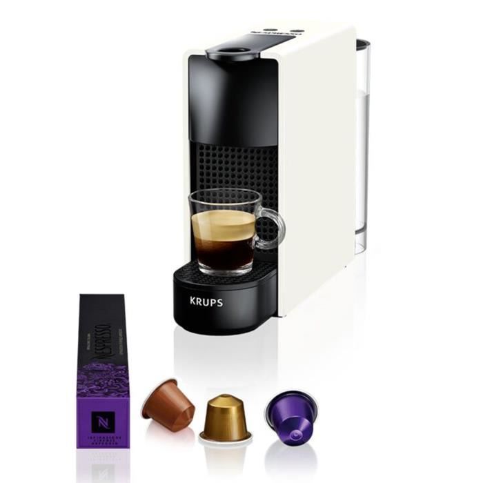 NESPRESSO KRUPS Essenza Mini Machine à café capsules Espresso Réservoir 0.6 L Pré-chauffage rapide Blanc YY2912FD