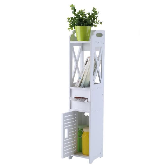 LESHP Armoire-colonne de salle de bain L16CM Style Baroque en bois