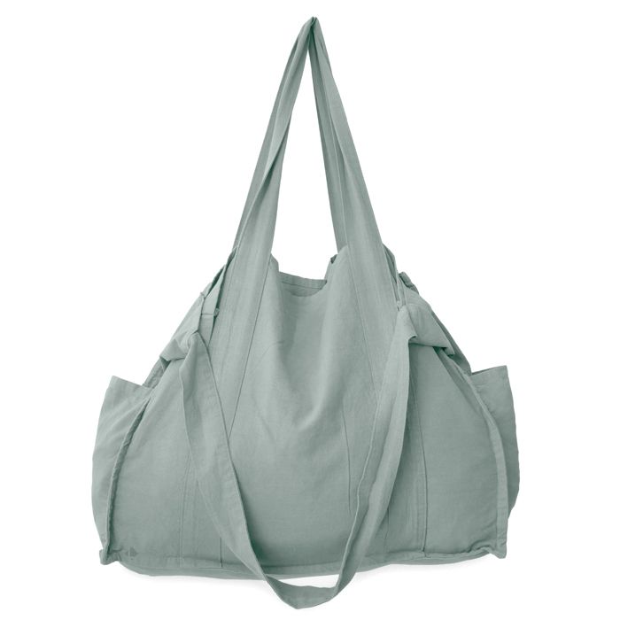 Maxi sac de plage en lin et coton lavé 50x40 cm ATAKAMA vert lichen