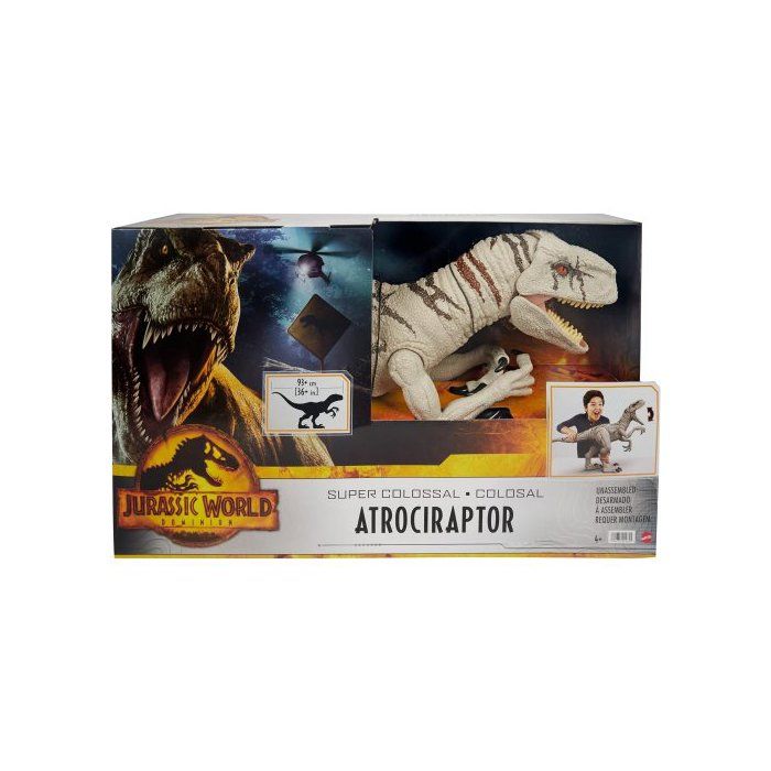 Meilleurs prix pour Dinosaure Supe rcolosal Atrociraptor 96 cm - Articulé - Jurassic World - Dino XXL - Set Animaux Préhistorique giganteste + 1 Carte
