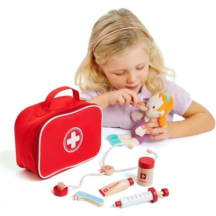 Mallette de docteur - MOLTO - Doctor Set Molto - Jouets en bois - 4 pièces - Peinture non toxique