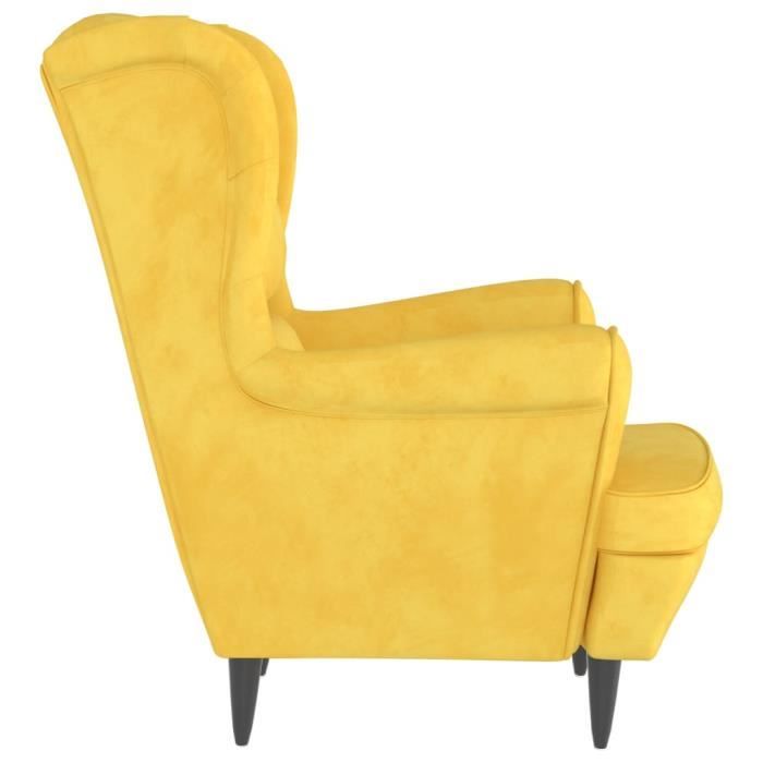 Fauteuil Jaune moutarde Velours Mothinessto LY18765