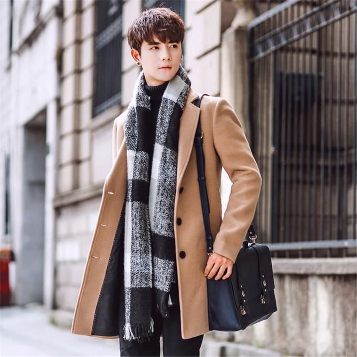 Homme Long Manteau De Marque De Luxe Hiver Style Britannique 2018 Manteau Mode Classique Retro Beau Hiver Plus Taille M 5xl Jaune Cdiscount Pret A Porter