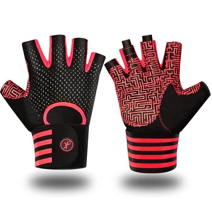 Gants De Vélo Et Musculation LYCAON Gel Rembourré Antidérapant - Noir Taille Large - Neuf