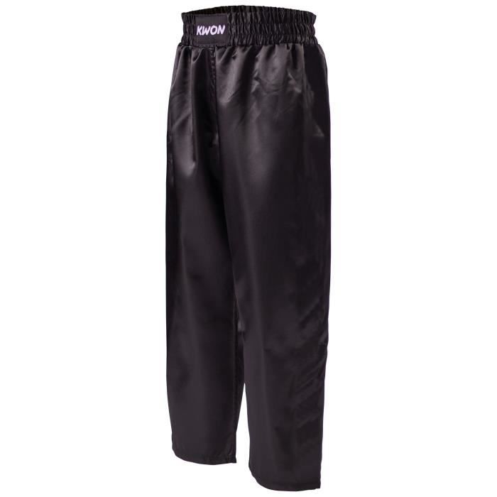 Pantalon Kick-Boxing satin enfant Kwon Clubline Schwarz - noir - 120 cm