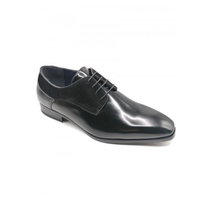 derbies - marque - chaussures de ville noir homme - hauteur de talon 2,5 cm - finition lisse - a lacets