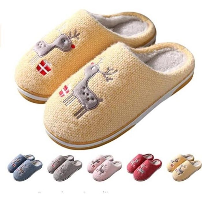 Chaussons Antidérapants SAGUARO - Unisexe - Pour Intérieur, Doux Et Respirants