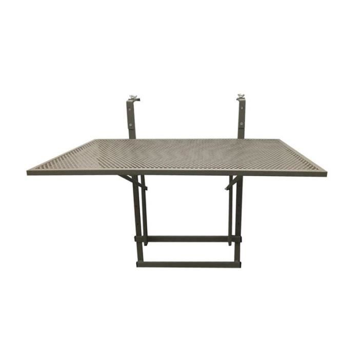 table de balcon design "pliable" 60cm taupe - paris prix