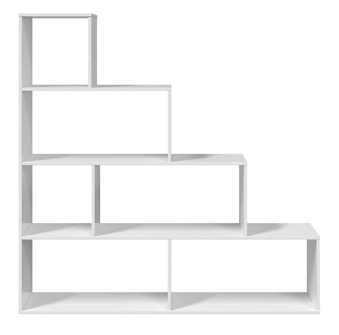 201 x 80 x 28 cm PEGANE Biblioth/èque avec 4 tablettes de Rangement Coloris Blanc Artic