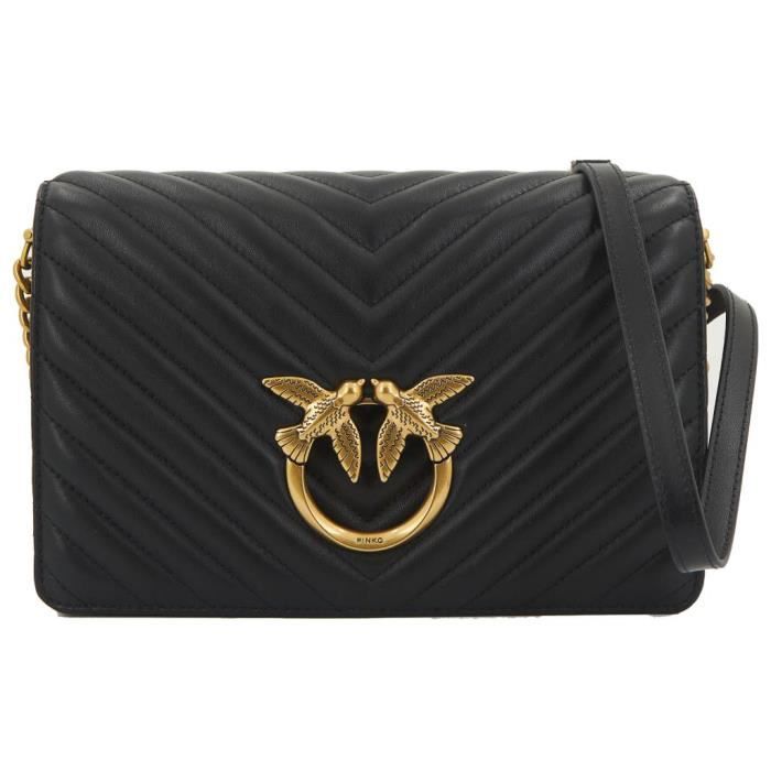 Sac à main - PINKO - 133707 - Noir - Peau - Textile - Cousu Sac à main - PINKO - 133707 - Noir - Peau - Textile - Cousu