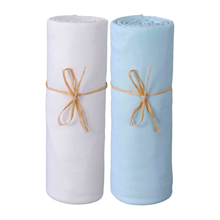P Tit Basile Lot X2 Draps Housse Bebe 70x140 Cm Blanc Et Bleu En Jersey De Coton Bio Coton Peigne De Qualite Superieure Achat Vente Drap Housse Matelas Cdiscount