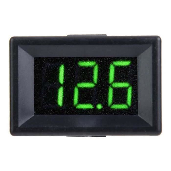 Voltmètre Numérique LED Pour Moto 12V - Écran Bleu, Indicateur 3 Couleurs - Étanche, Taille 4.1x3.7 Cm - Pour Moto, Voiture, Camping-car, Bateau