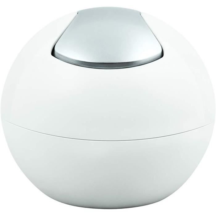 Poubelle De Salle De Bain 1L - Avec Couvercle Pivotant - Finition Blanc Brillant Ou Mat - Compacte Et Hygiénique