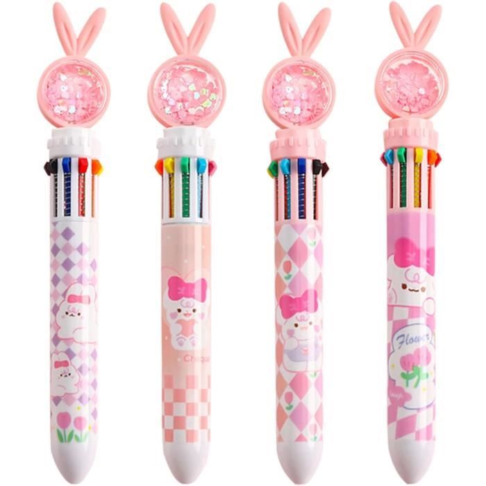 20 Stylos Bille Multicolores De Noël – 10 Couleurs, 4 Styles Festifs, Parfaits Pour Cadeaux Ou Créations