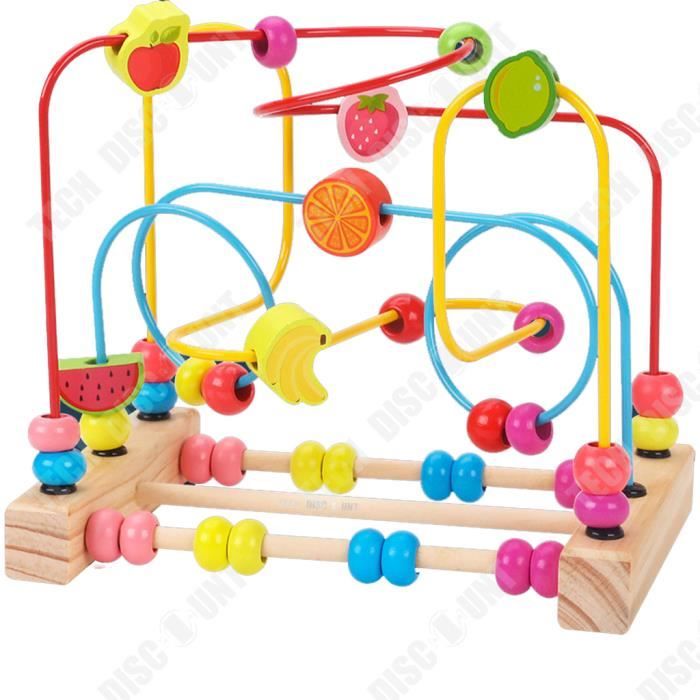 Jeu De Labyrinthe à Perles En Bois - Puzzle Spatial Pour Enfants 1+ Ans - Motricité Et Concentration