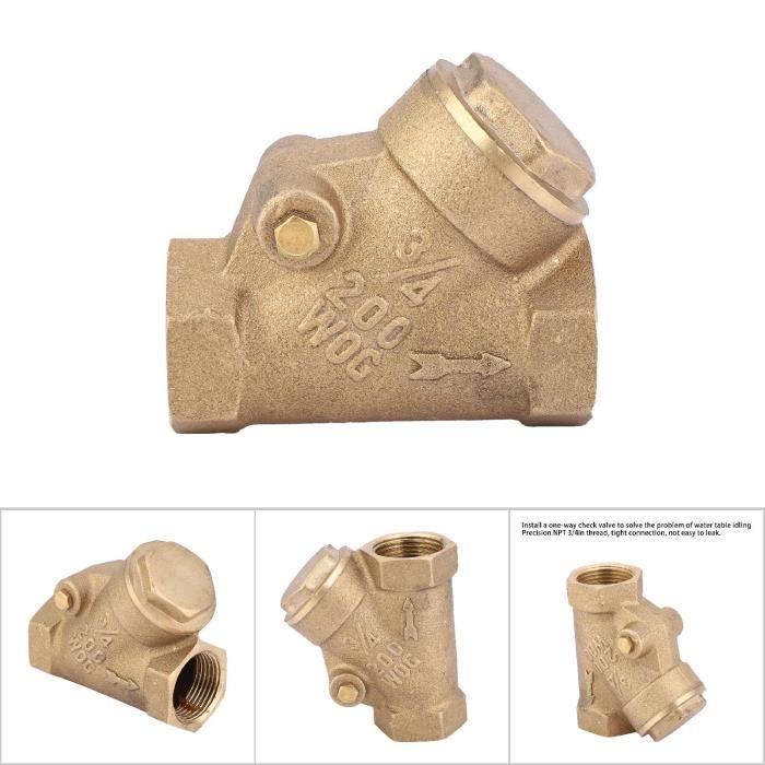 Clapet Anti-retour En Laiton 3/4" - Parfait Pour Pompe, Machine à Laver Et Arrosage Jardin