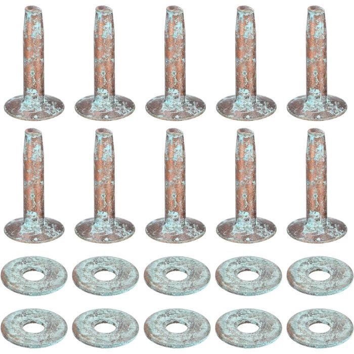 Lot De 20 Rivets Cuivre Polis Rose Rouge, 12x4x19mm, Par Uxcell