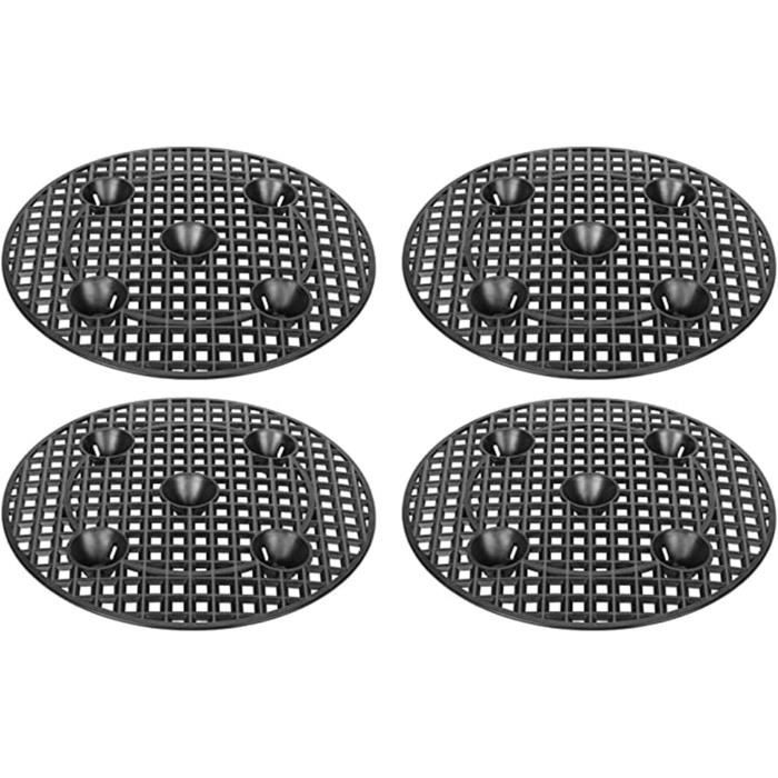 Pieds Pour Pots De Fleurs Belle Vous • Lot De 24 • Noir • Adhésif • Drainage Et Stabilité • 4,5x4,5x1,5cm