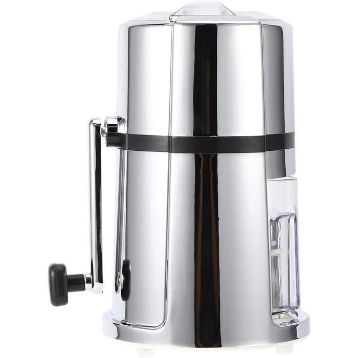 Broyeur à Glace Manuel En Acier Inox - Avec Bac Et Pelle, Lames Tranchantes, Base Antidérapante - Pour Cocktails, Margaritas, Granités