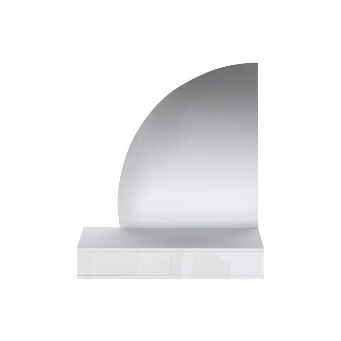 Coiffeuse suspendue avec miroir à LEDs - 2 tiroirs - Blanc brillant ...