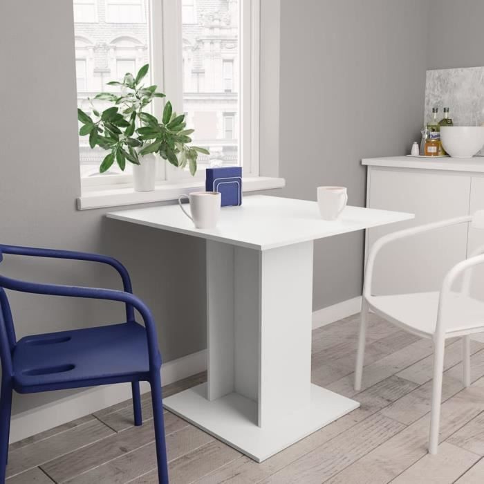 Table de salle à manger - VIDAXL - Blanc - Carré - 4 places