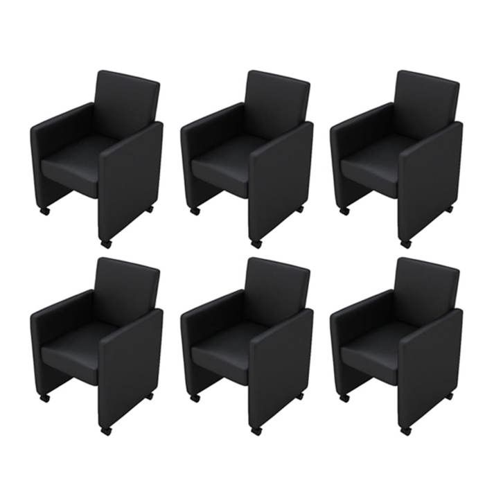 vidaXL 6x Chaises de Salle à Manger Cuir Artificiel Noir Siège Meuble Cuisine 160184