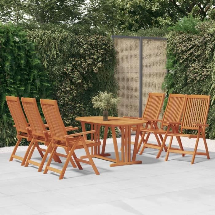 vidaXL Chaises de jardin pliables Lot de 6 Bois d'eucalyptus