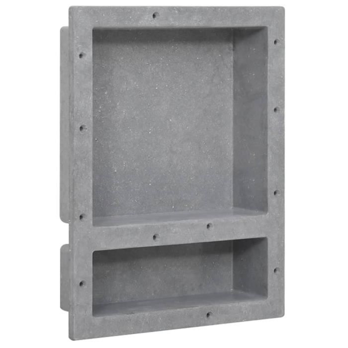 Niche de douche avec 2 compartiments Gris mat 41x51x10 cm
