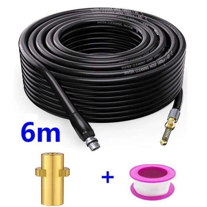 Tuyau Vidange 15m Pour Nettoyeur Haute Pression Karcher - Avec Buse Jet D'égout à Ressort - 6