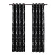 2 pcs Rideau en jacquard simple rideaux occultants imprimés utilisés pour la décoration de salon et de chambre noir 1.4Mx2.4M-1