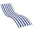 vidaXL Chaise longue rayures bleues et blanches tissu oxford 361443-1