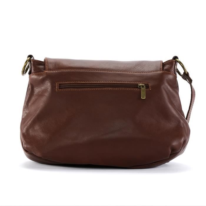Sac Bandoulière Marron Femme - Simili Cuir - Sangle Ajustable - Style Rétro élégant - Neuf