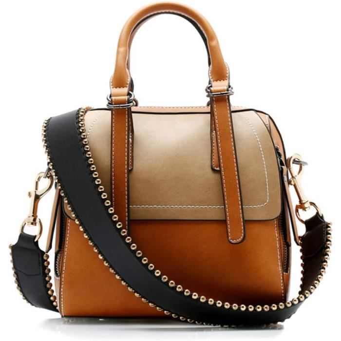 MoreChioce Anse De Sac à Main,DIY Sangle En Cuir Détachable Sac Remplacement Large 4cm & Longueur 105cm Sac Bandoulière Bracelet Or Noir