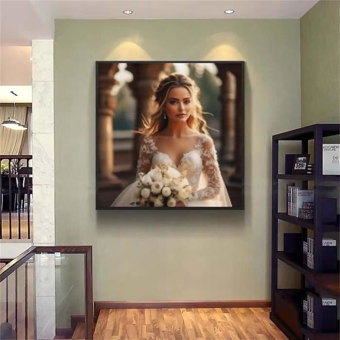 Diamond Painting Personnalisé UM UPMALL 40x50cm - Photo Personnelle 5D DIY Broderie Diamant Pour Adultes