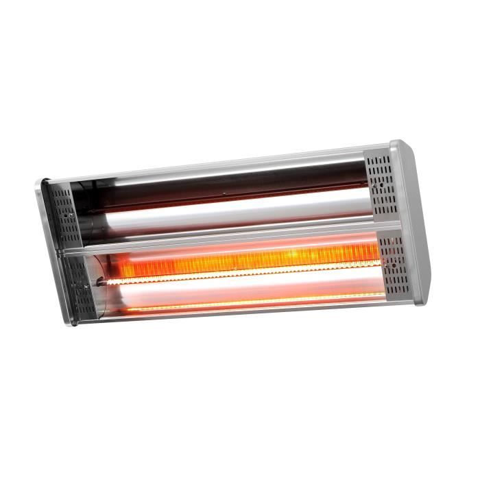 Chauffage Électrique Extérieur FAVEX Riva II 2000W – Inox, Télécommande, Inclinable, IP55