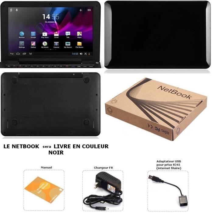 Netbook noir écran 9" Android 4.2 (HDMI,1