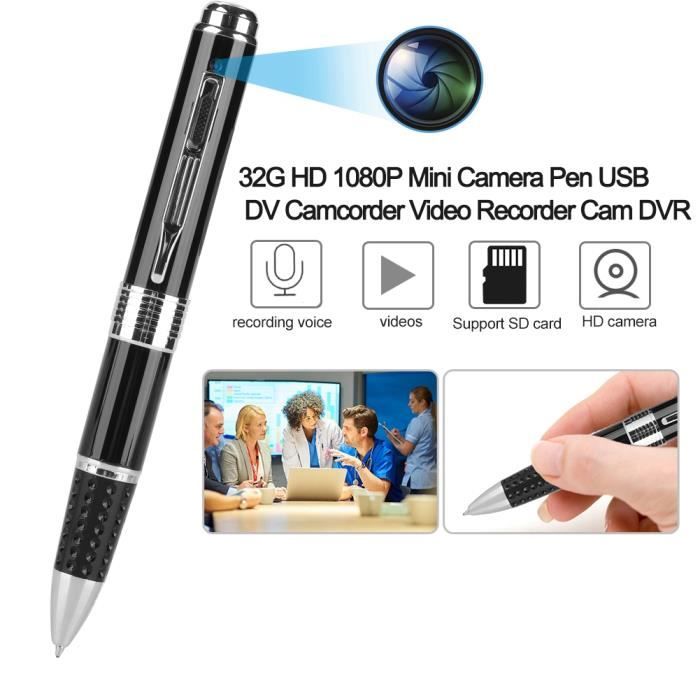 Camera Stylo Stylo Mini Caméra Espion Caché, Enregistreur Vidéo Caméscope HD 1080P ...