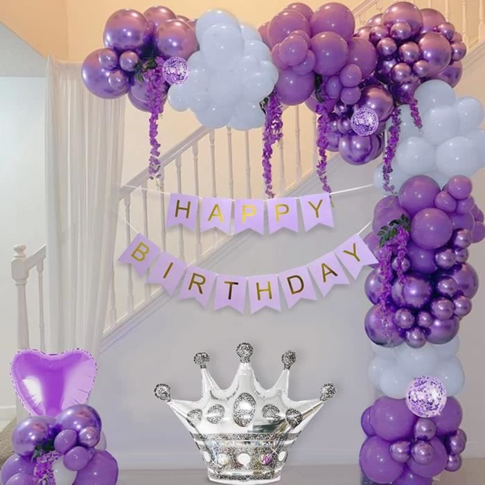 Decoration anniversaire violet - Cdiscount
