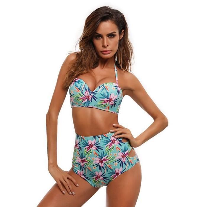 TD® Maillot de Bain pour Femme Short Caleçon Bikini Sèche Rapide Impri –